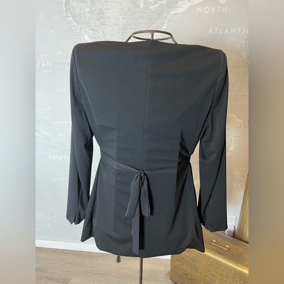 NWT DKNYC Black Shawl Draped Collar Tie Waist Blazer XL - Picture 5 of 5
